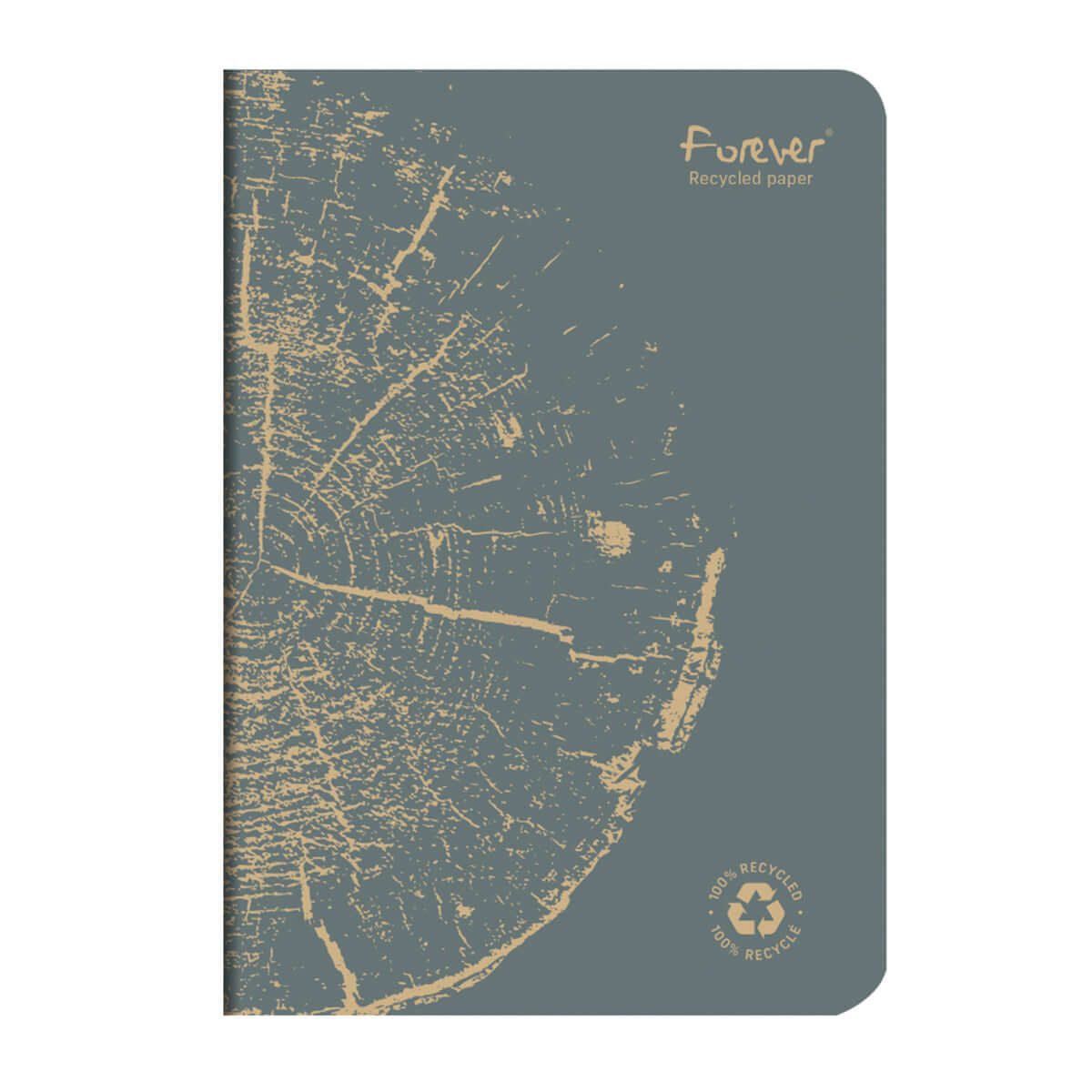 Caiet capsat A5 Forever Clairefontaine, 48 file, dictando hartie reciclata, gri Caiet capsat A5 Forever Clairefontaine, 48 file, dictando hartie reciclata, gri